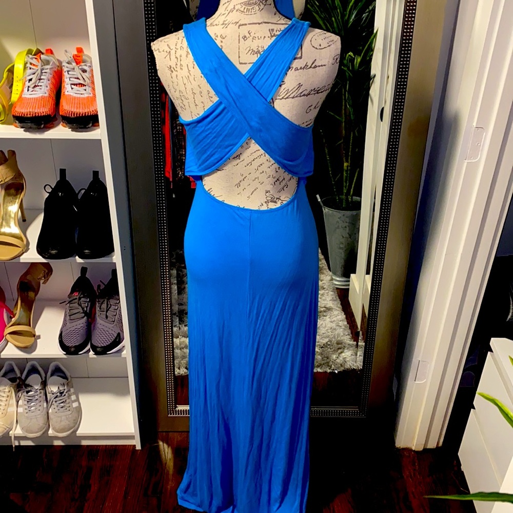 Bright blue sundress